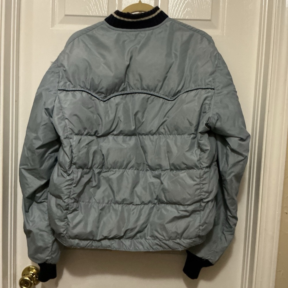 VTG Comfy Goose Down Puffer Jacket Lt Blue Women MEDIUM Sioux Falls SD USA 70s - Picture 2 of 5